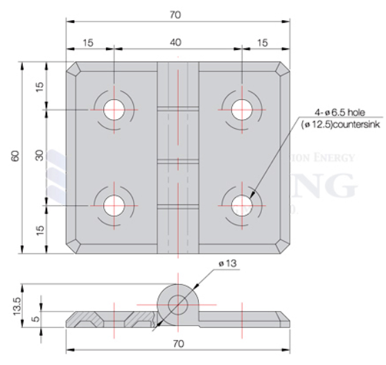 Thông số kỹ thuật bản lề tủ điện BYH6070