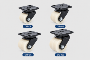 Bánh xe KD-C12-1 Series chịu tải cao với bánh đôi PU và MC Nylon