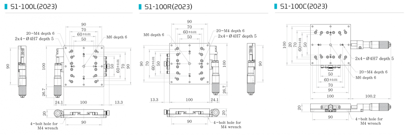S1-100 S1 Manual Stage bàn tinh chỉnh cơ