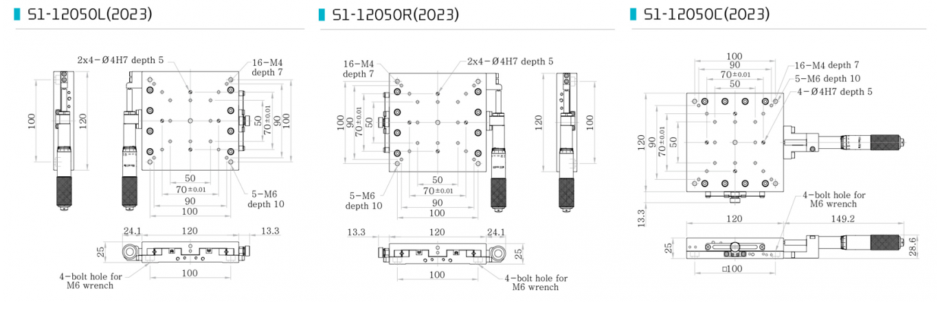 S1-12050 bàn trượt vi chỉnh hành trình dài
