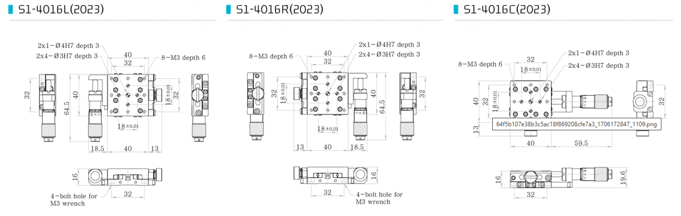 S1-4016 bàn tinh chỉnh trục X DpinKorea