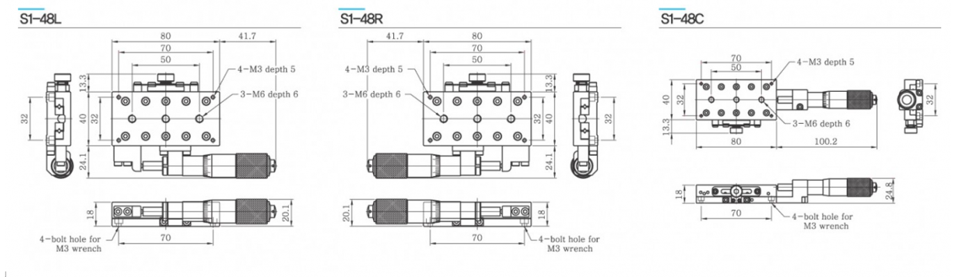S1-48 bàn tinh chỉnh trục Y S1 Series