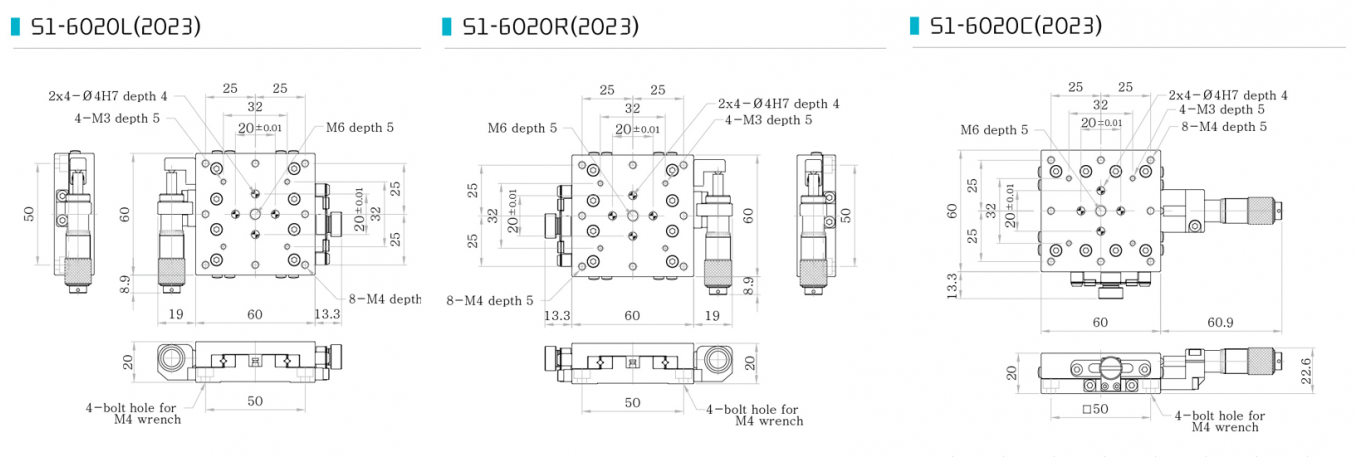 S1-6020 bàn tinh chỉnh chính xác Cross Roller