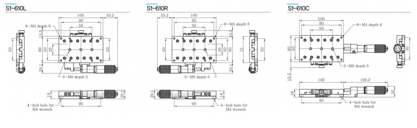 S1-610 bàn tinh chỉnh 1 trục hành trình dài
