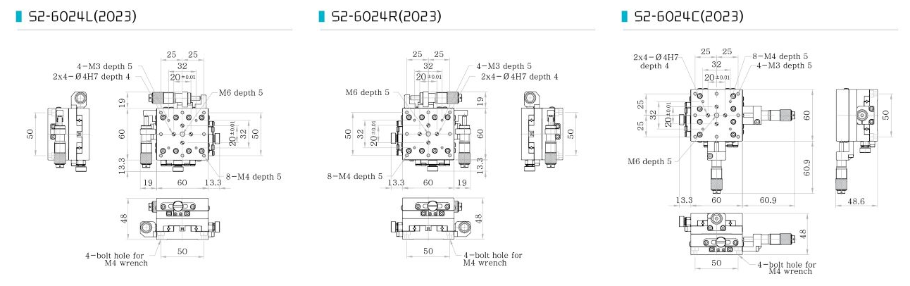 S2-6024 bàn trượt vi chỉnh XY DpinKorea