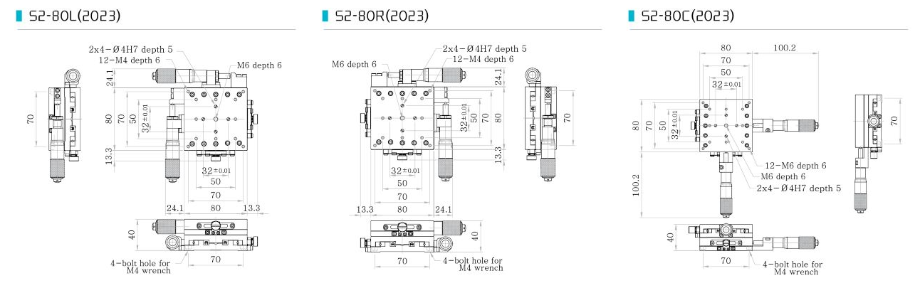 S2-80 bàn tinh chỉnh trục XY tải trọng cao