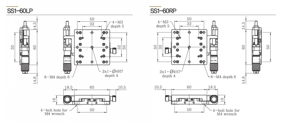 SS1-60LP-RP SS1(SUS) Manual Stage DpinKorea