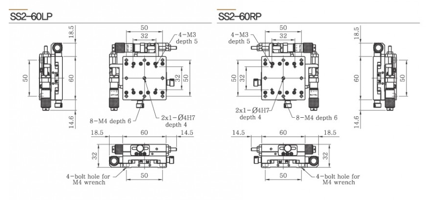SS2-60RP SS2(SUS) Manual Stage DpinKorea