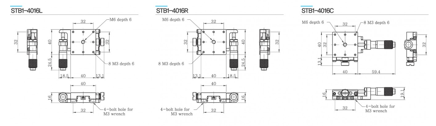Bản vẽ STB1-4016 bàn tinh chỉnh 1 trục thép mặt bàn 40x40mm