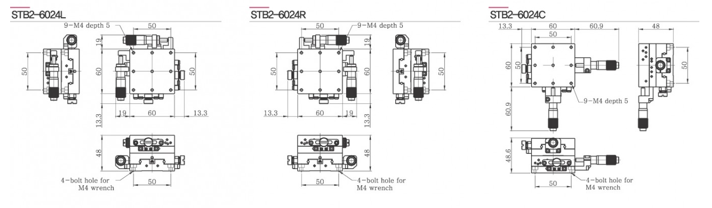 Bản vẽ STB2-6024 bàn tinh chỉnh thép mạ nickel chống oxy hóa