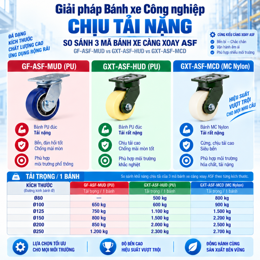 so sánh bánh xe tải nặng dòng GF, GXT